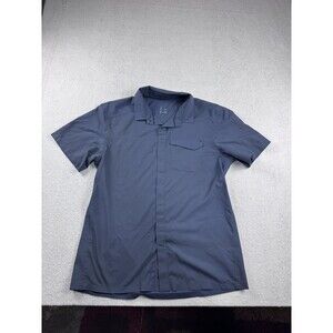 Arc'teryx Men's Large L Blue Short Sleeve Button Down Casual Shirt Outdoor